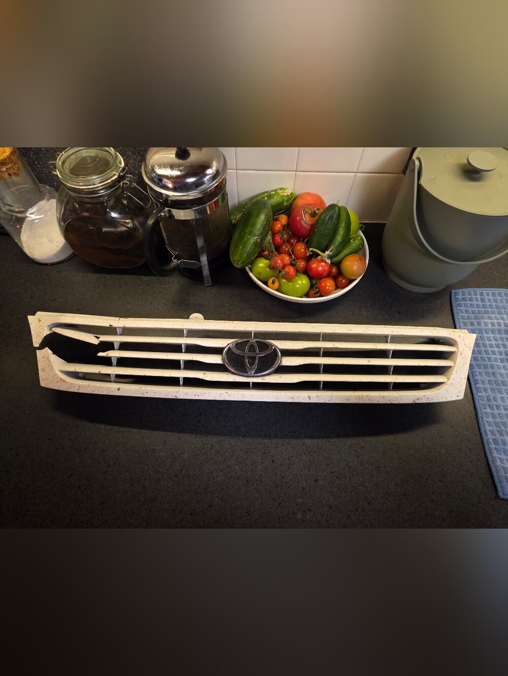 Front Grill And Logo Emblem From 1998 Toyota Tercel CE.